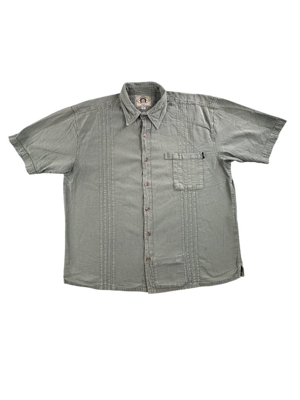 Scully Shirt Mens XL Green Short Sleeve Button Up Pockets Farthest Point Cotton